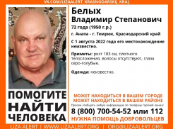 В Анапе ищут пропавшего Владимира Белых