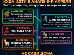 Афиша мероприятий в Анапе: куда сходить 6–12 апреля