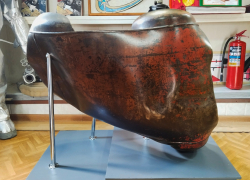 На пожарно-технической выставке Анапы новый экспонат: газовый баллон, разорванный от пожара