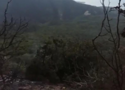 Пожар, вспыхнувший под Анапой после падения вертолёта, погасили к утру