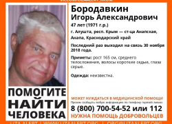 В Анапе разыскивается пропавший Игорь Бородавкин 1971 года рождения