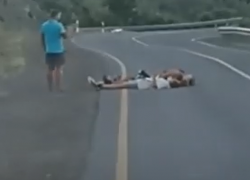 Под Анапой молодёжь устраивает смертельные игры на дороге