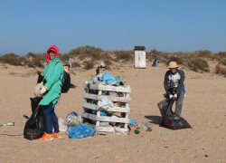 С пляжа Витязево под Анапой вывезли 10 кубометров мусора
