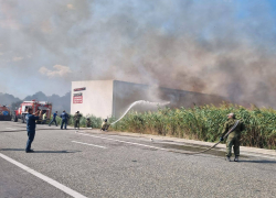 Мощные возгорания в районе п. Просторный и с. Джигинка локализованы