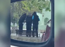 В Анапе установили школьниц после попытки сломать скамейку