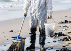 Анапскому активисту грозит штраф за уборку мазута на пляже