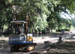 В поселке Виноградном под Анапой продолжается реконструкция парка