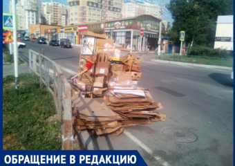 На углу Астраханской и Промышленной по несколько дней лежит вторсырье – коробки вывозят редко
