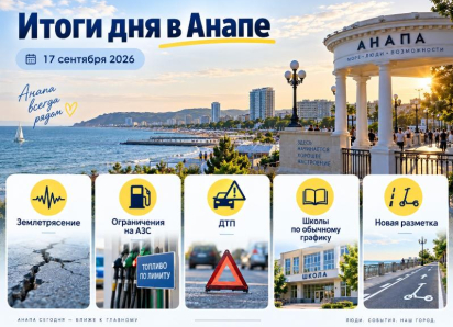 Итоги дня в Анапе 17 сентября 2026: землетрясение, бензин, ДТП и новые правила на дорогах