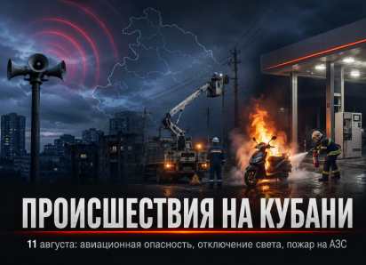Авиационная опасность, отключение света и пожар на АЗС: что произошло на Кубани 11 августа