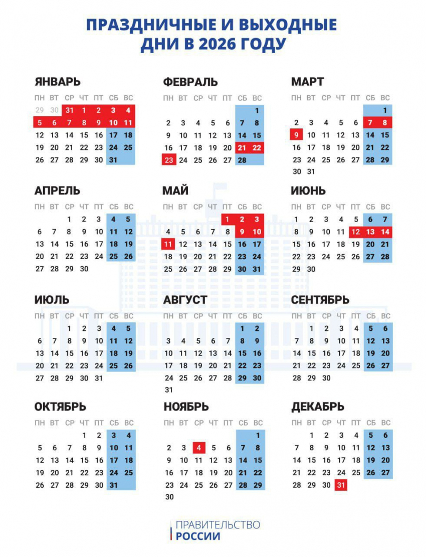 Как жители России будут отдыхать в 2026 году 
