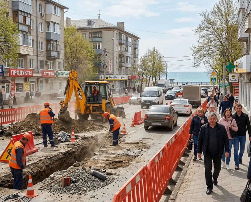 Почему в Анапе весной снова пыль, стройки и перекопанные улицы
