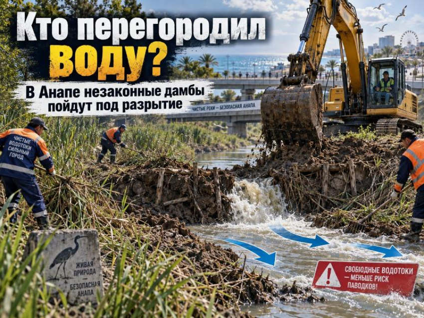 Незаконные дамбы в руслах пойдут под разрытие: что расчищают в Анапе