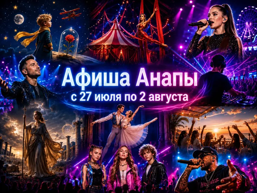 Концерты, спектакли и вечеринки: куда сходить в Анапе с 27 июля по 2 августа