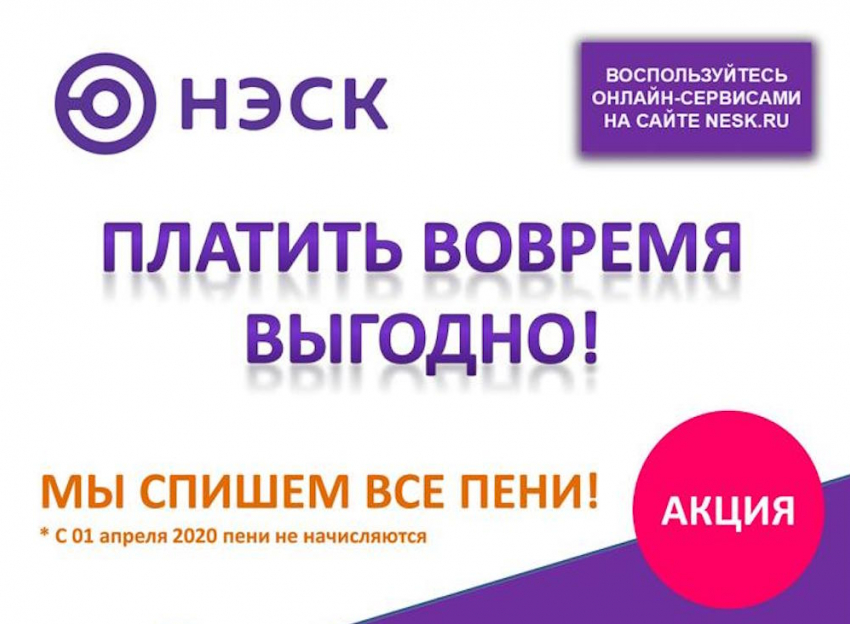 Акция от АО «НЭСК»: при оплате задолженности до 10 июля простят пени