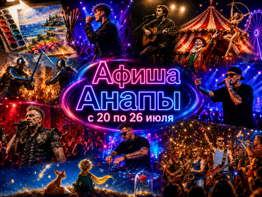 Афиша мероприятий с 20 по 27 июля 2026 года: куда сходить в Анапе