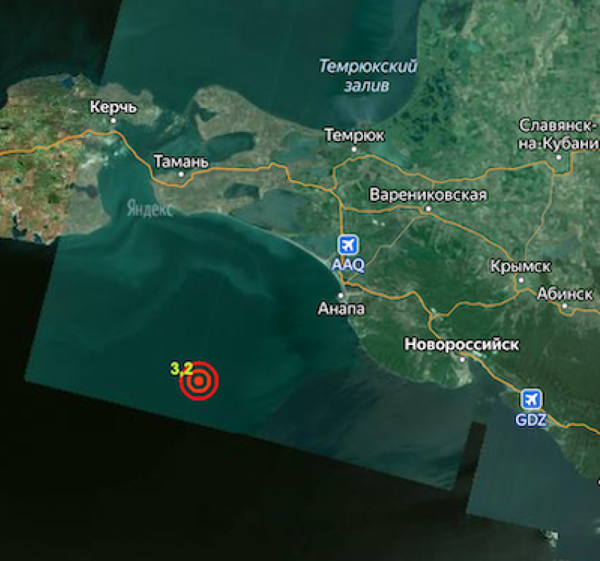 Сегодня в Чёрном море напротив Анапы произошло землетрясение