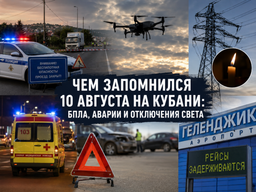Сирены, обломки БПЛА и смертельные аварии: чем закончился 10 августа на Кубани