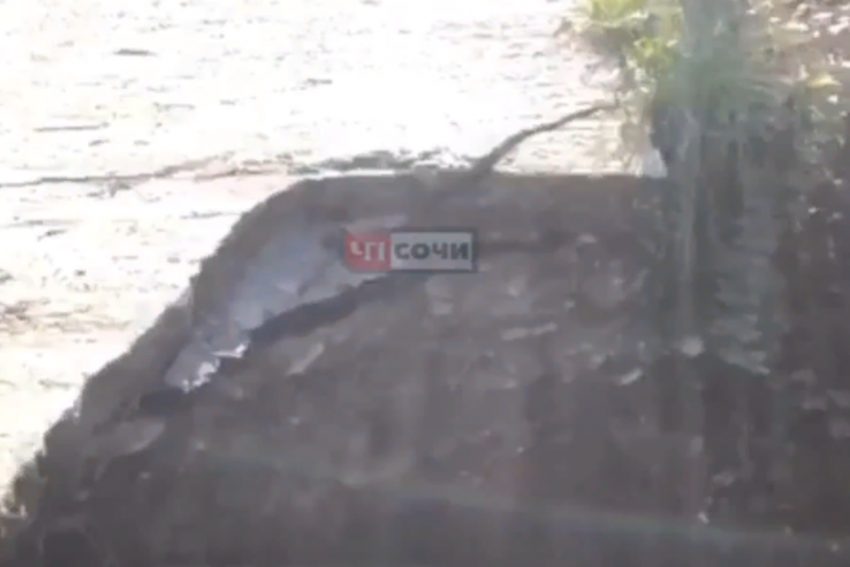 Один из анапчан сообщил, что в Сочи произошел обвал огромной части дороги