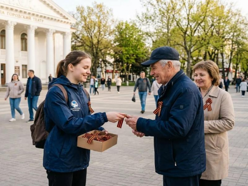 Ежегодно, как и по всей России в преддверии Дня Победы в Анапе стартовала акция «Георгиевская ленточка»