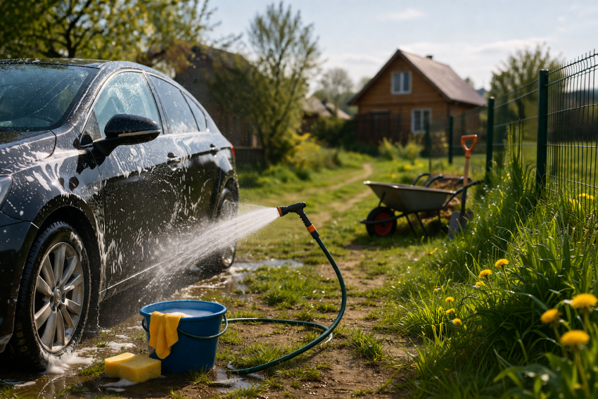 Анапчанам напомнили о штрафах за мойку автомобиля на даче