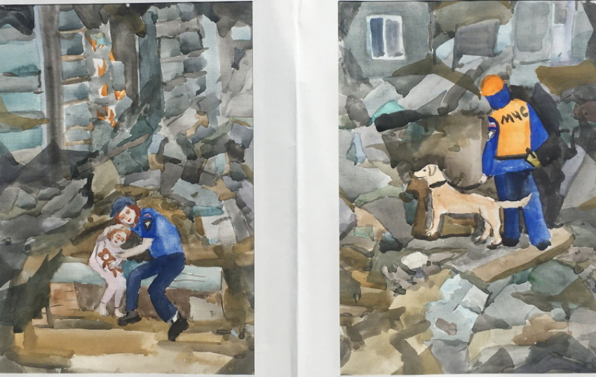 Анапчанка Ксения Крайнова победила в конкурсе рисунков среди детей сотрудников МЧС России