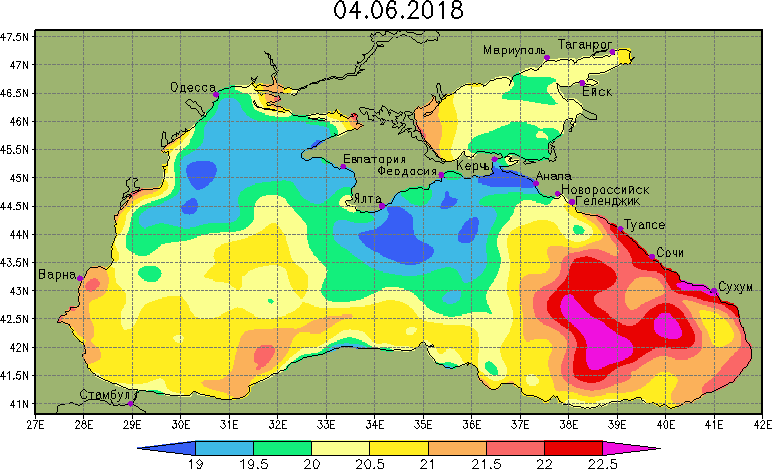 Температура черного моря прогноз